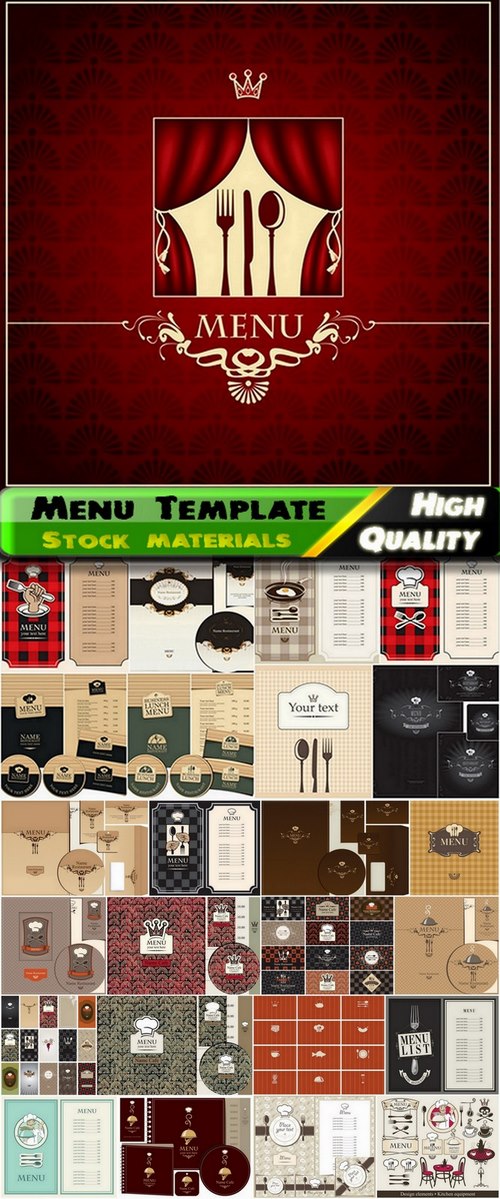 Menu Template design elements in vector from stock #8 - 25 Eps