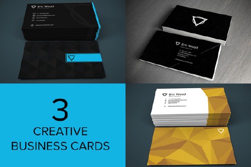 CreativeMarket - 3 Creative Business Cards 109329