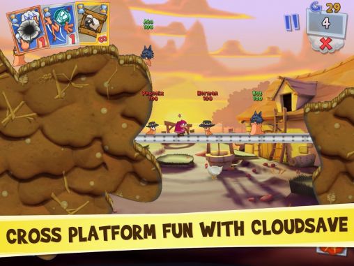 Screenshots of the game Worms 3 on Android phone, tablet.