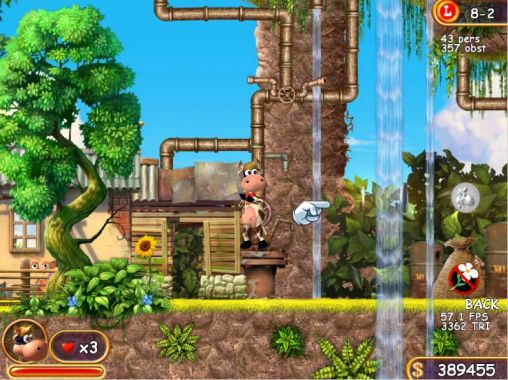 Screenshots of the game Supercow on Android phone, tablet.