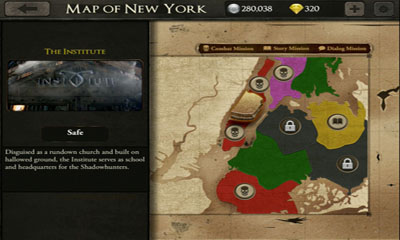 Screenshots of the game The Mortal Instruments on Android phone, tablet.