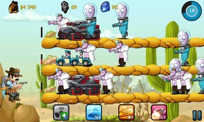Screenshots of the game Cowboy Jed: Zombie Defense on Android phone, tablet.