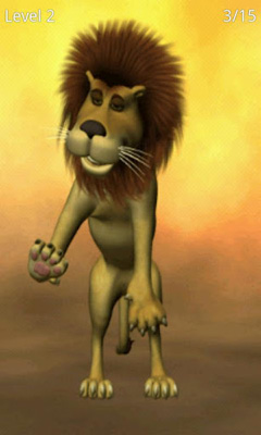 Screenshots of the game Talking Luis Lion on Android phone, tablet.