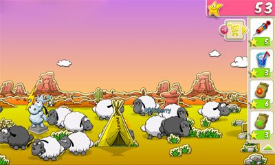 Screenshots of the game Clouds & Sheep on Android phone, tablet.