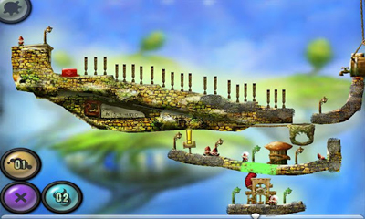 Captures d'écran du jeu Gnomes Jr sur Android, une tablette.