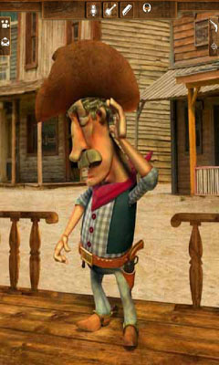 Screenshots of the game Talking Cowboy on Android phone, tablet.