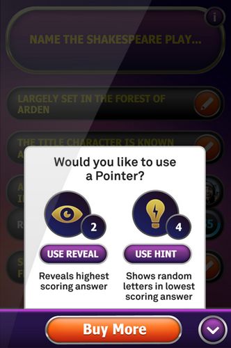 Screenshots of the game Pointless: Quiz with friends on Android phone, tablet.