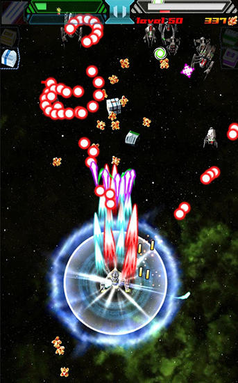 Captures d'écran du jeu Clash: tireur de l'Espace pour Android, une tablette.