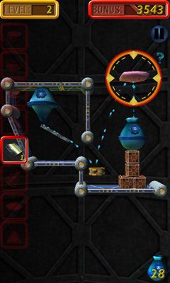 Screenshots of the game Enigmo on Android phone, tablet.