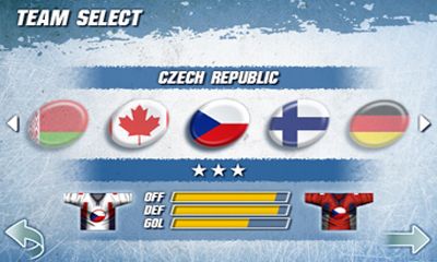 Screenshots of the game Hockey Nations 2010 on Android phone, tablet.