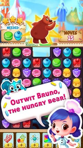 Capturas de tela do jogo mania de Cupcake no telefone Android, tablet.