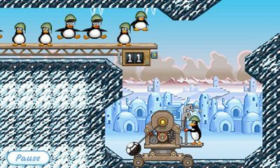 Captures d'écran du jeu Crazy Penguin Catapult sur Android, une tablette.