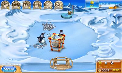 Captures d'écran du jeu Farm Frenzy 3: Ice Domaine sur Android, une tablette.