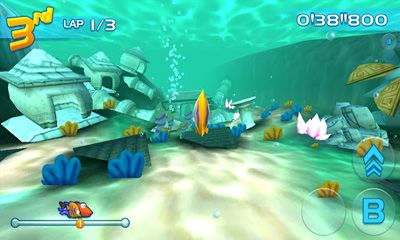 Screenshots of the game Jett Tailfin Racers on Android phone, tablet.