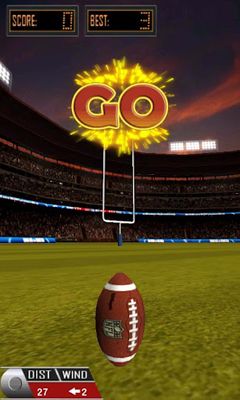 Screenshots of the game 3D Flick Field Goal on Android phone, tablet.