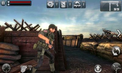 Captures d'écran du jeu Frontline Commando D-Day Android, une tablette.