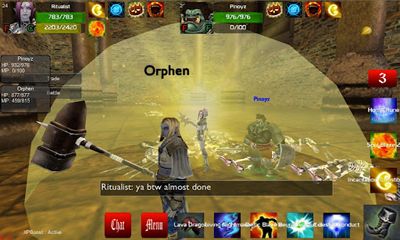 Captures d'écran du jeu Guerres de Faction MMORPG 3D sur Android, une tablette.