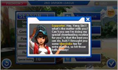 Captures d'écran du jeu E-Baseball 2011 sur Android, une tablette.