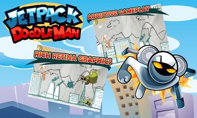 Screenshots of the game Jetpack Doodleman on Android phone, tablet.