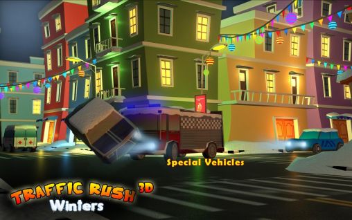 Screenshots of the game Traffic rush winters 3D on your Android phone, tablet.
