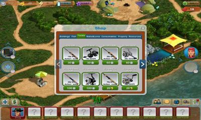 Captures d'écran de la game fishing Paradise 3D pour Android, une tablette.