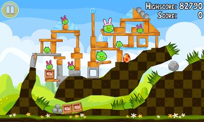 Screenshots of the game Angry Birds. Seasons: Easter Eggs on Android phone, tablet.