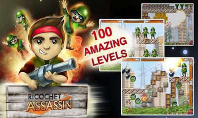 Capturas de tela do jogo Ricochet Assassin no telefone Android, tablet.