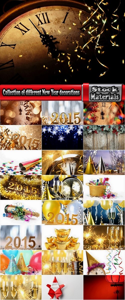 Collection of different New Year decorations #2-25 UHQ Jpeg