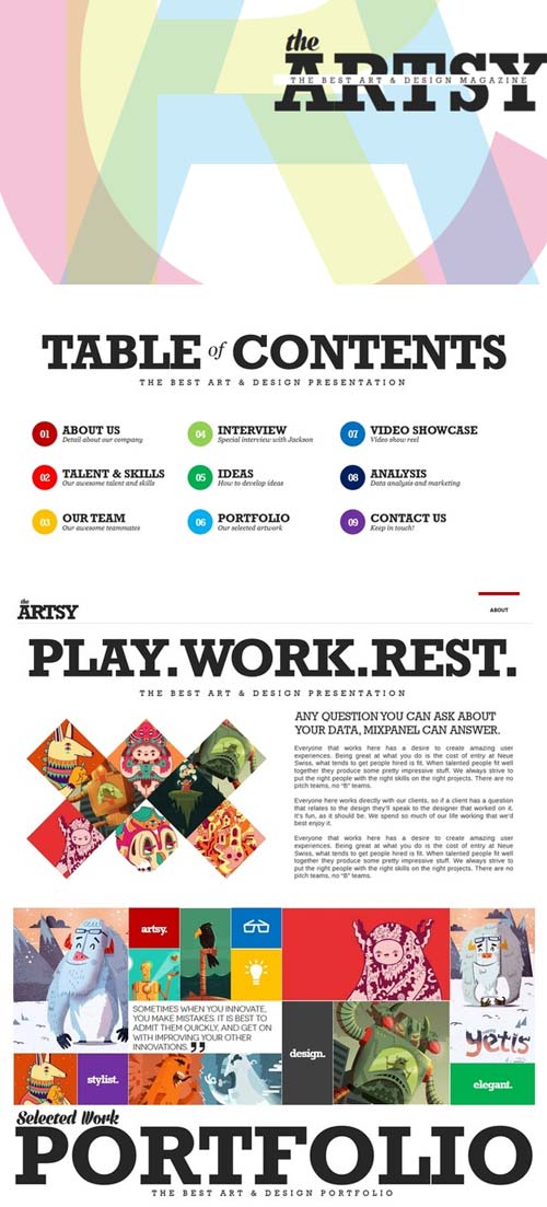 CreativeMarket Artsy Magazine PowerPoint Template