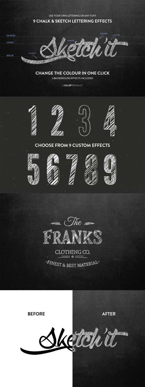 CreativeMarket Sketch'it - Chalk and Sketch effects