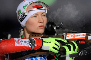 Дарья Домрачева на шестом месте в спринте в Поклюке