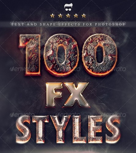 GraphicRiver 100 Layer Styles Bundle - Text Effects Set product graphic