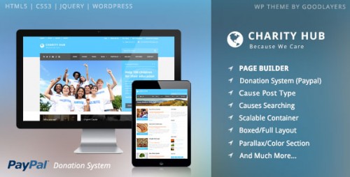 Charity Hub - Charity Nonprofit Fundraising WP Theme graphic
