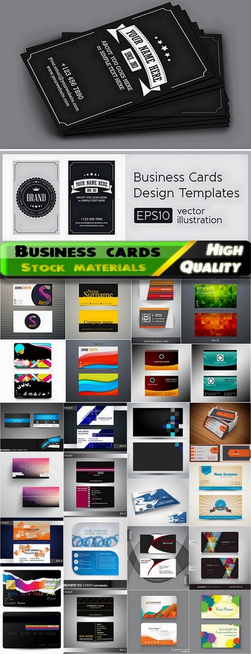 Business cards Template design in vector from stock #18 - 25 Eps