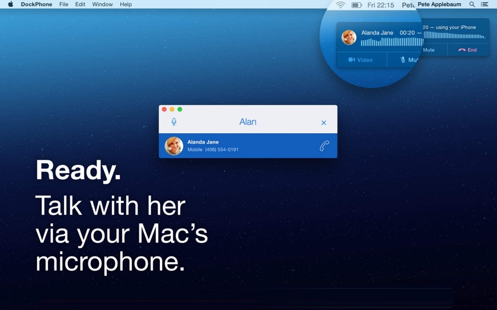 DockPhone - приложение упрощает телефонные звонки в OS X Yosemite
