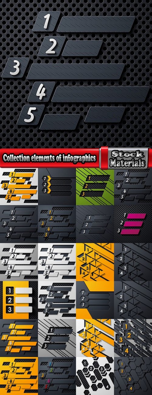 Collection elements of infographics vector image #13-25 Eps