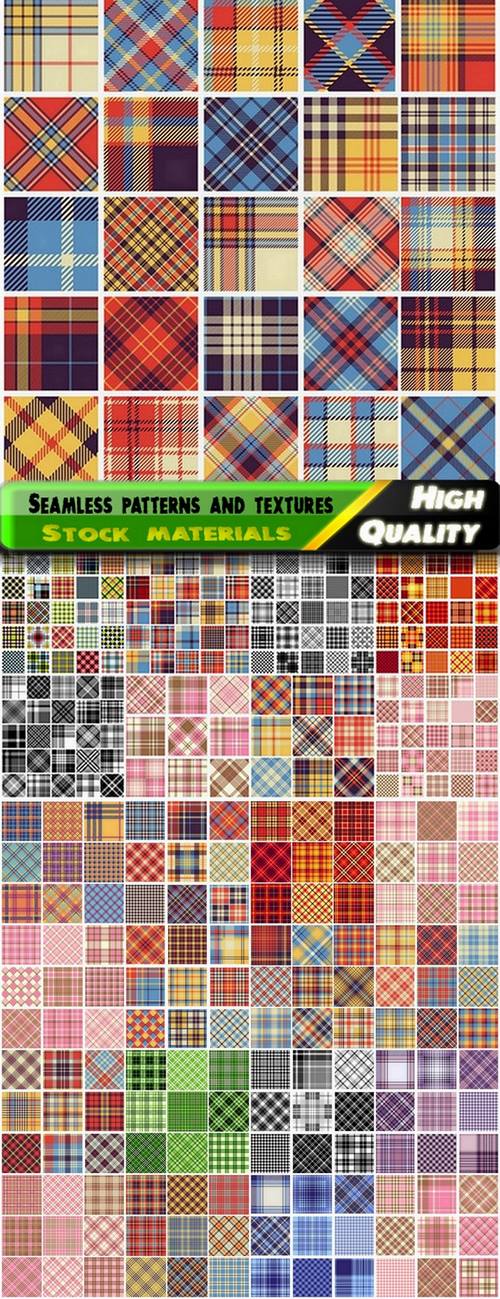 Seamless patterns and textures of cloth - 25 Eps