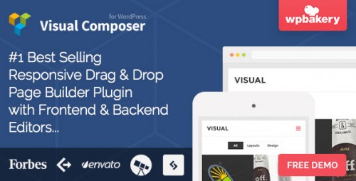 Nulled WordPress Visual Composer v4.3.5 + Add-on Plugin Pack product graphic