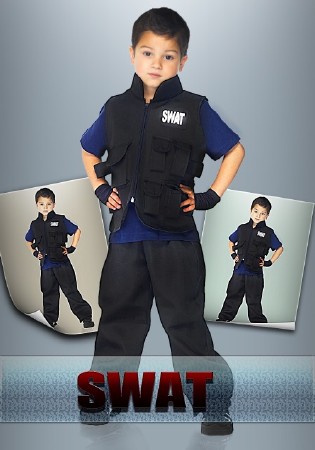 Красивый детский фотошаблон для photoshop - Юный commandos