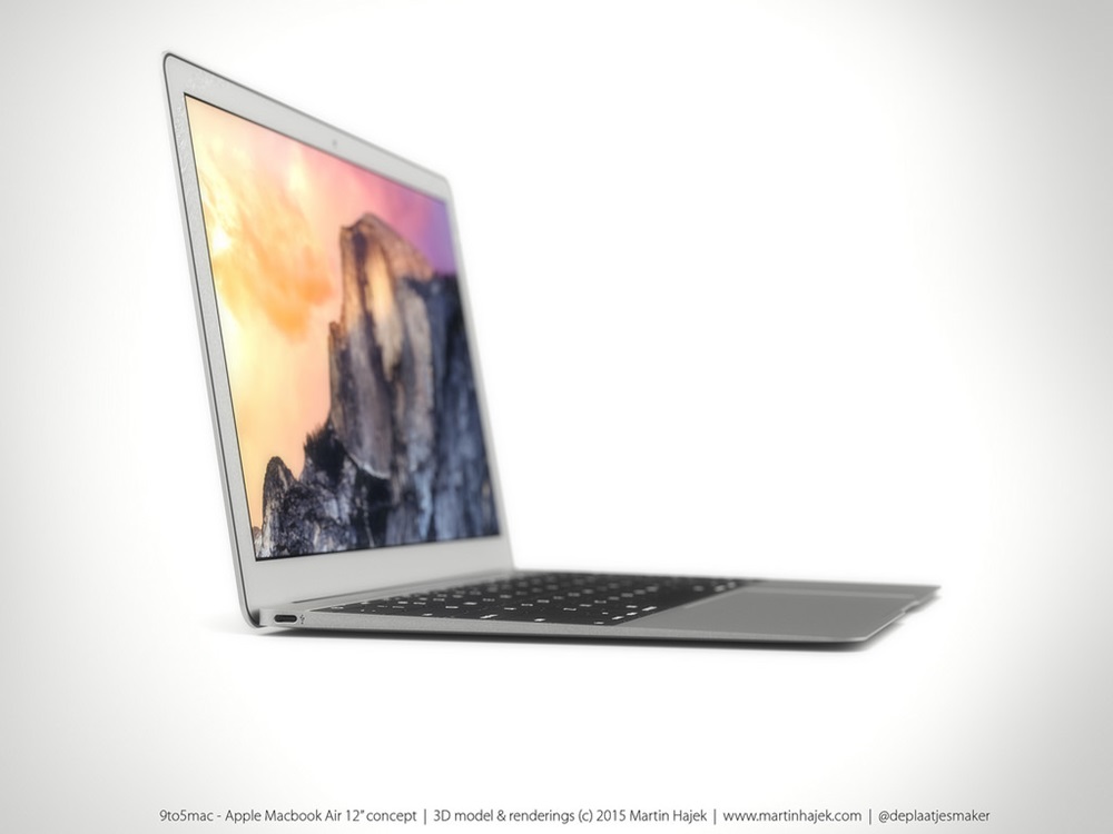 Мартин Хэджек - рендеры 12-дюймового Macbook Air 2015