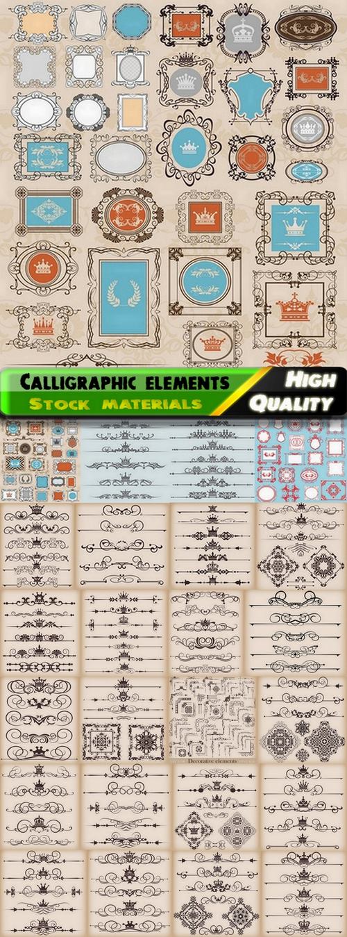 Calligraphic design elements for page decorations #17 - 25 Eps