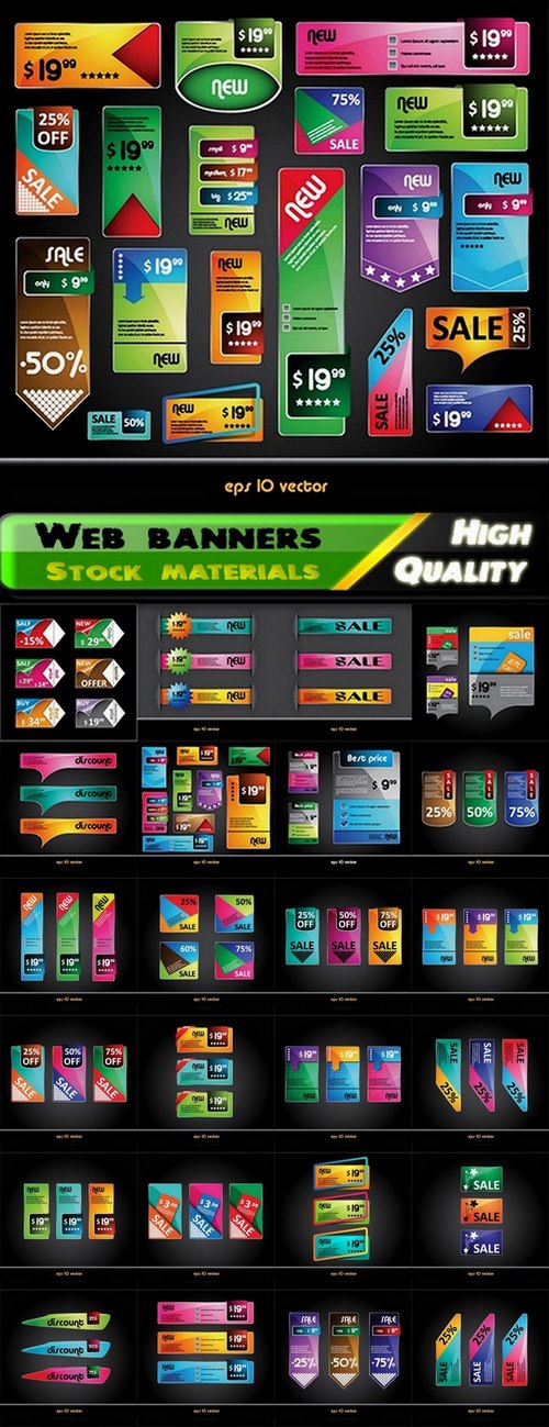 Shapes and web banners for sell in vector from stock - 25 Eps