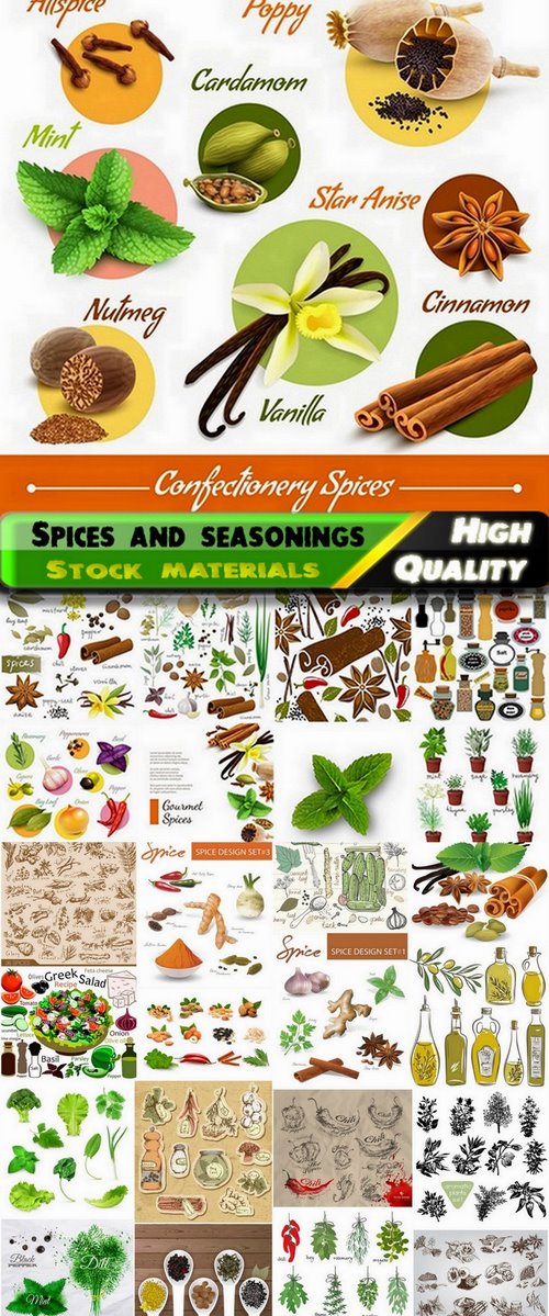 Different spices and seasonings for food - 25 Eps