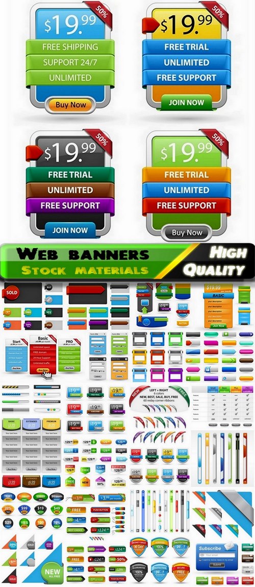 Shapes and web banners for sell 2 - 25 Eps