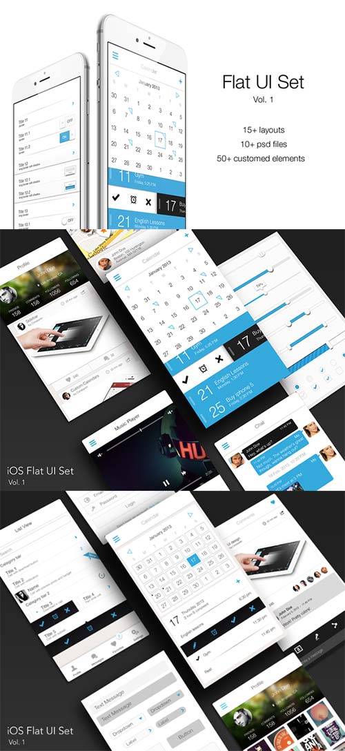 CreativeMarket iOS Flat UI Set Vol. 1