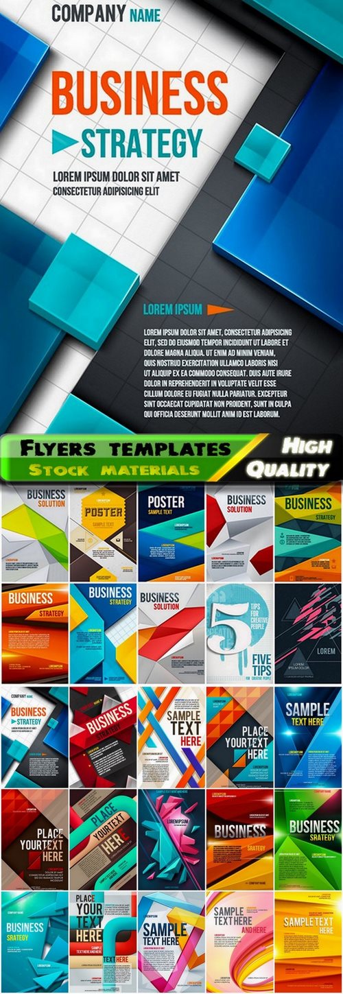 Flyers template design collection in vector from stock #46 - 25 Eps