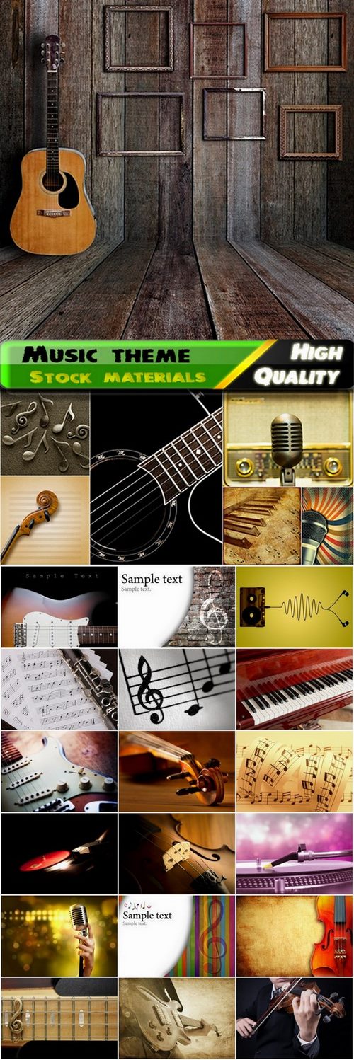 Musical Instruments and backgrounds with the theme music - 25 HQ Jpg