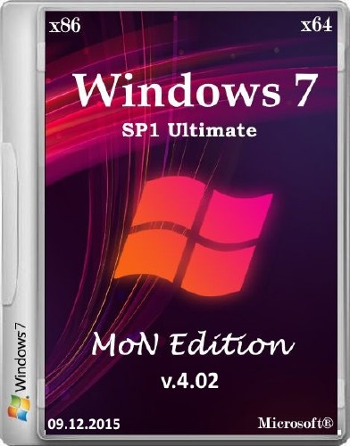 Windows 7 SP1 Ultimate MoN Edition v.4.02 (x86/x64/2015/RUS)