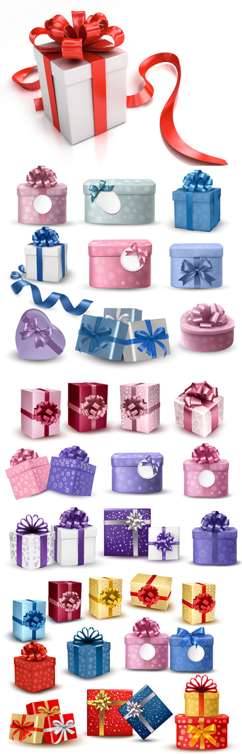 Exquisite gift box packaging vector material