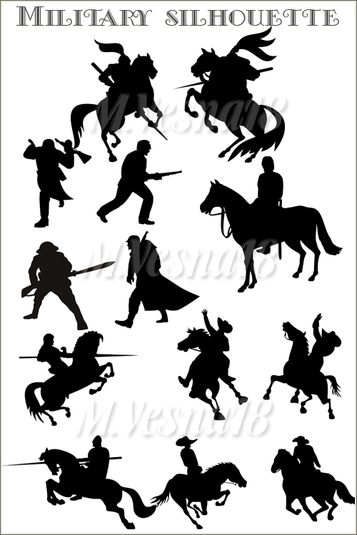 ,   ,   / Man's, military silhouettes, images stock vector